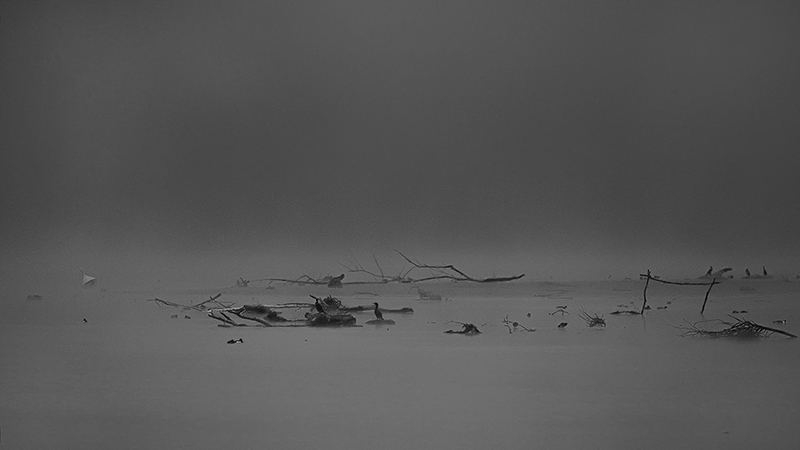 Verbois en décembre avec le brouillard